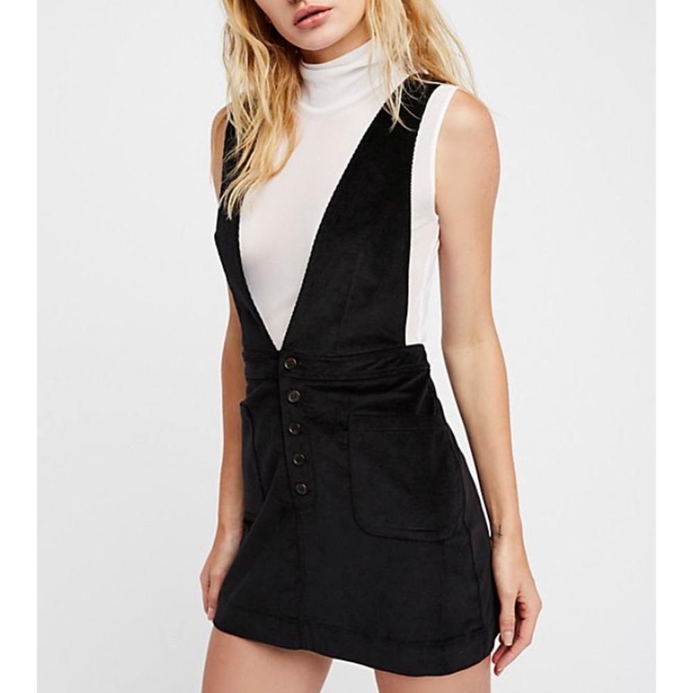 Free People Black Corduroy Dress